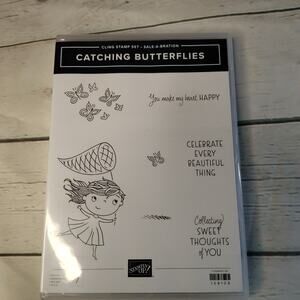 Stampin' Up! CATCHING BUTTERFLIES Rubber/Cling Stamp Set - Brand New